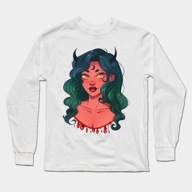 Moon Demon Long Sleeve T-Shirt by PeppermintKamz